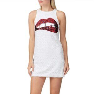 NWT Aidan AIDAN MATTOX Appliqué Sequin Shift Dress Size 6